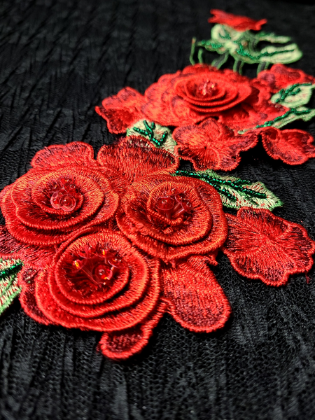 Embroidery Flower Beaded Motif