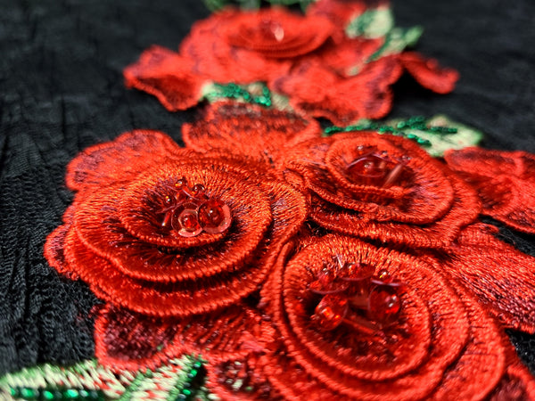 Embroidery Flower Beaded Motif