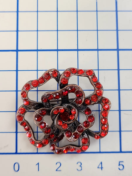 Small Rose Rhinestone Pin