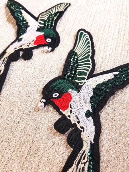 Embroidery Birds Pair Motif