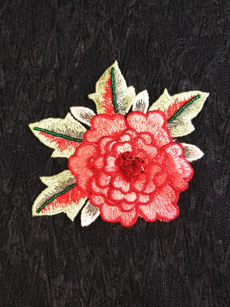Embroidery 3D Rose Beaded Motif