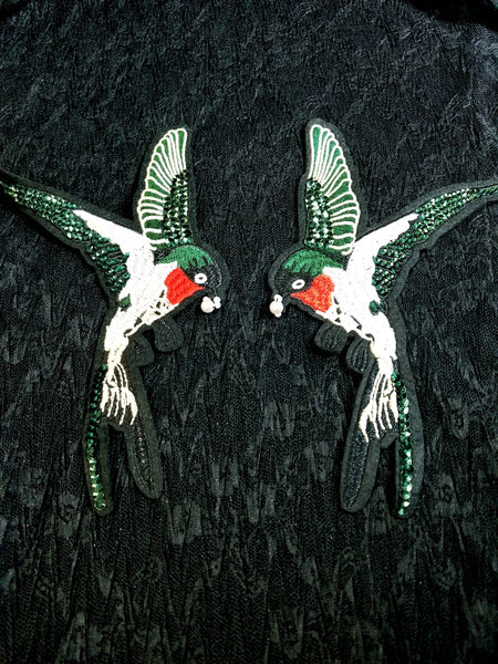 Embroidery Birds Pair Motif