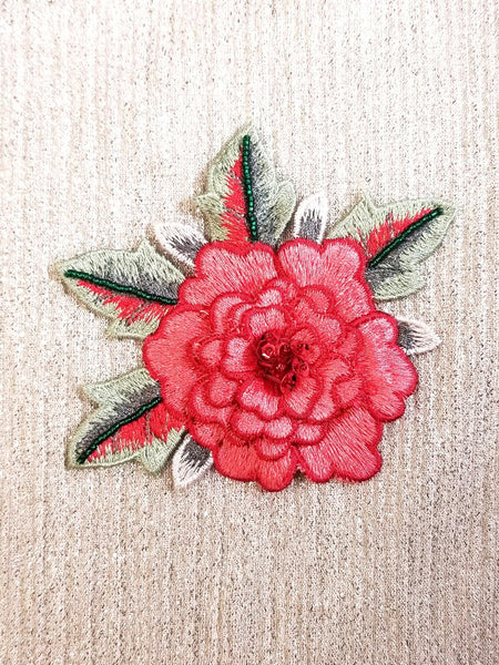 Embroidery 3D Rose Beaded Motif